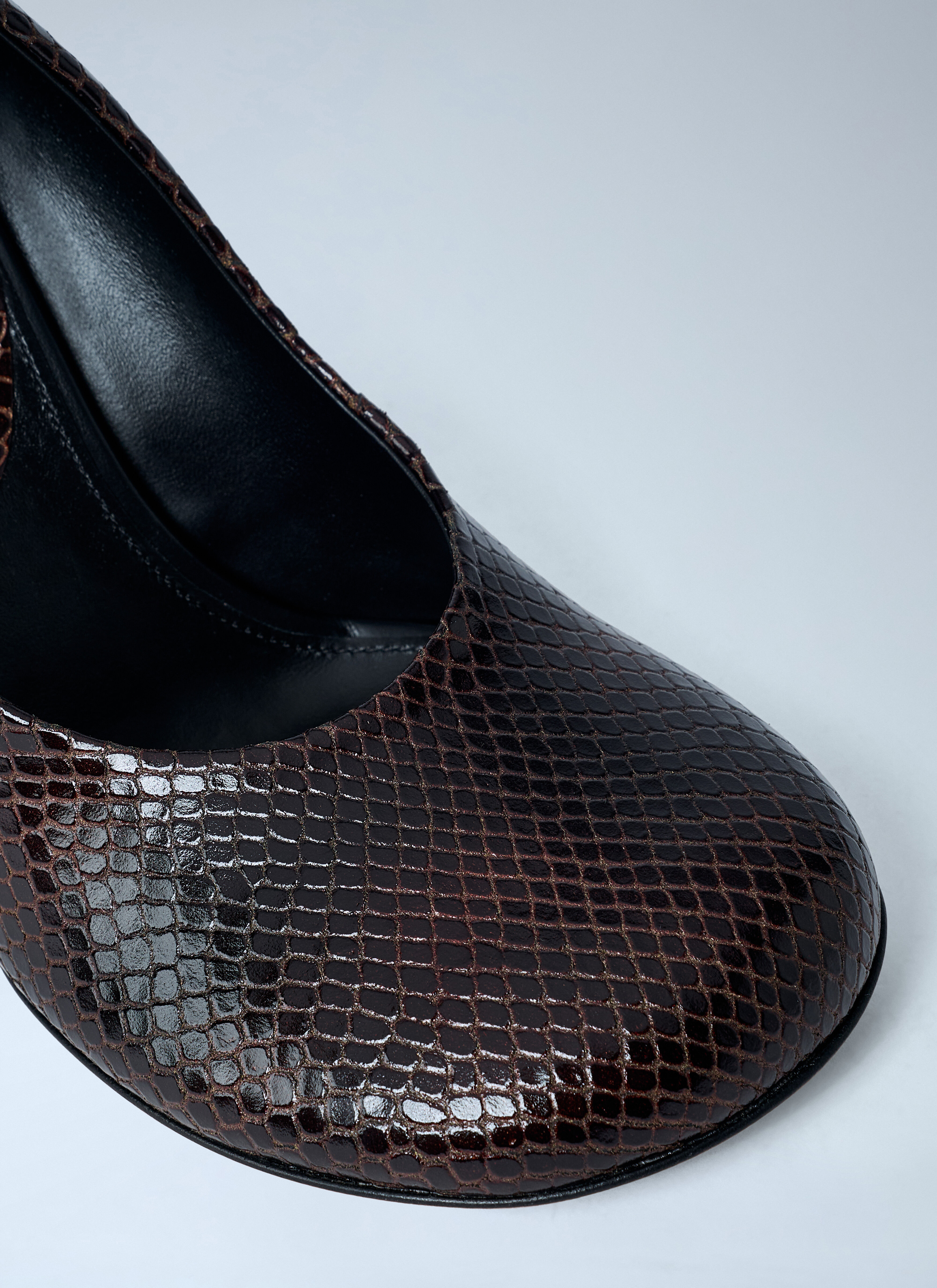 Dries Van Noten Women's' Python-Embossed Leather Wedge Pumps in