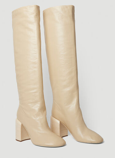 Jil Sander Nikky Stacked Heel Boot Beige jil0246017