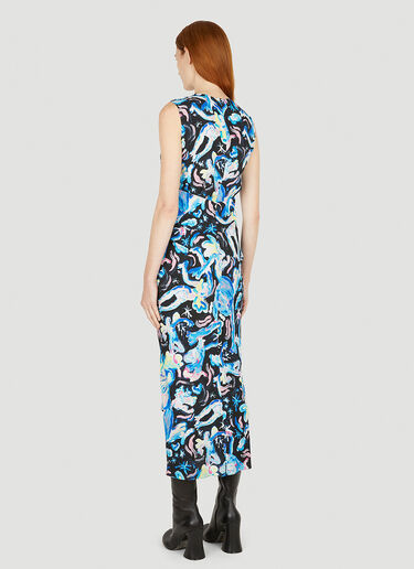 Marni Printed V-Neck Dress Blue mni0251001