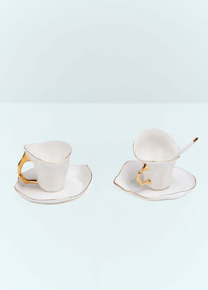 POLSPOTTEN Meltdown Coffee Cup, Saucer And Spoon Set Blue wps0691443