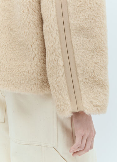 Max Mara Crewneck Teddy Jacket Beige max0255015