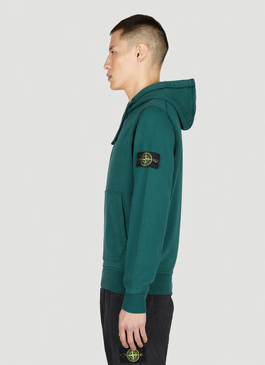 Stone Island 컴퍼스 패치 후드 스웨트셔츠 그린 sto0152065