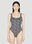 Versace Logo Print Swimsuit Black vrs0251027