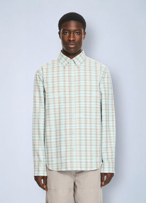 Off-White Marker Check Flannel Regular Shirt Green ofw0164136