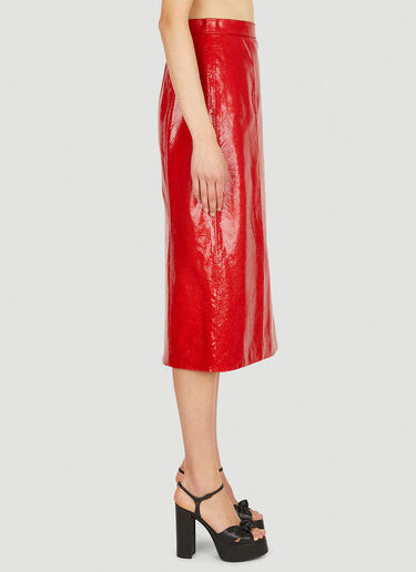 Gucci Python Print Leather Skirt Red guc0251022