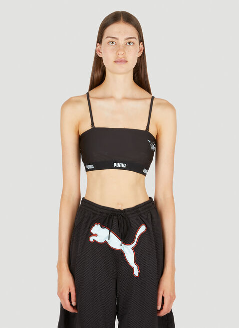 DRx x STEFAN MEIER x LN-CC Logo Tape Crop Top Green drs0350009