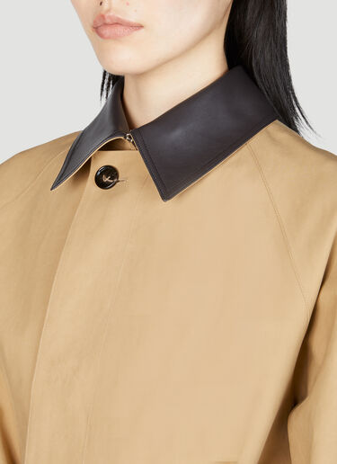 Bottega Veneta Leather Trench Coat Brown bov0255005
