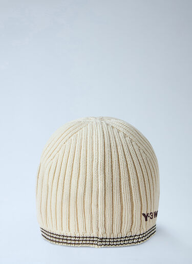 LN-CC® - Y-3 X WB: Ribbed Knit Beanie - Beige Y-3 X WB Ribbed Knit Beanie Beige ywb0364004