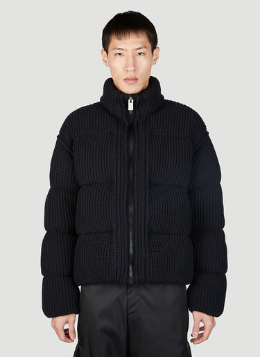6 Moncler 1017 ALYX SM Ribbed Knit Puffer Jacket Black mal0151012