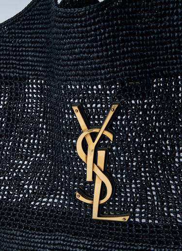 Saint Laurent Rafia Icare Tote Bag Black sla0263077