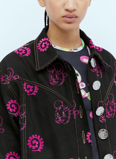 Mouse Flocked Denim Jacket Chopova Lowena Mouse Flocked Denim Jacket Black cho0254006