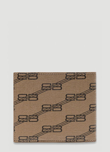 Balenciaga Logo Bifold Wallet Beige bal0152016