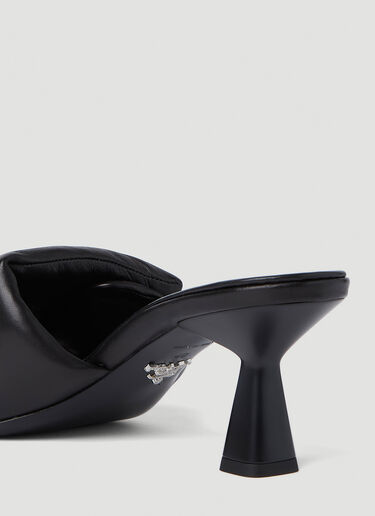 Prada Padded Heeled Mules Black pra0252047