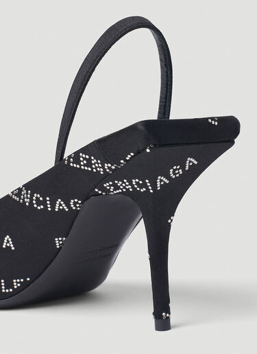 Balenciaga Square Knife Slingback Heels Black bal0252060