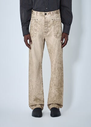 Vivienne Westwood Wide-Leg Denim Jeans Beige vvw0164011