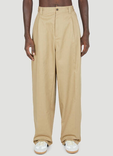Check Panel Twill Pants Maison Margiela Check Panel Twill Pants Beige mla0153010
