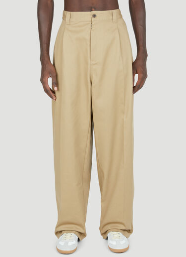 Maison Margiela Check Panel Twill Pants Beige mla0153010