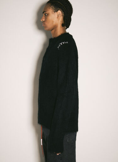 Marni 브러싱 마감 니트 가디건 블랙 mni0158001