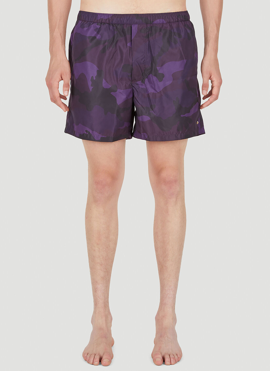 Valentino Camouflage Print Swim Shorts Grey val0143020