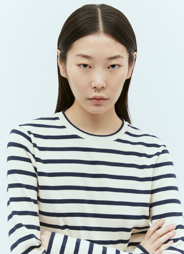Jil Sander+ 条纹罗纹上衣 白色 jsp0255014
