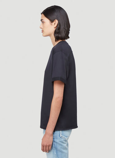 Saint Laurent Logo-Print Boxy T-Shirt Black sla0231015