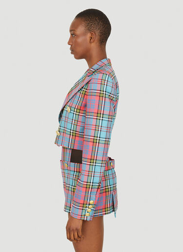 Vivienne Westwood Cut Off Check Blazer Blue vvw0251003