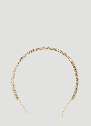 Crystal Embellished Headband Miu Miu Crystal Embellished Headband Gold miu0252066