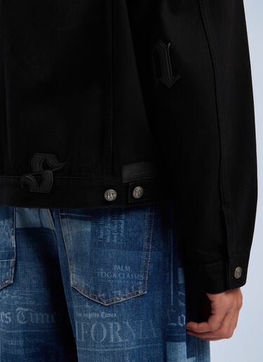 Gothic Logo Denim Jacket Palm Angels Gothic Logo Denim Jacket Black pma0162070