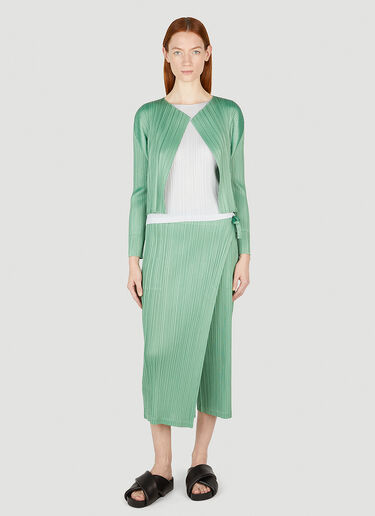 Pleated Cardigan Pleats Please Issey Miyake Pleated Cardigan Green plp0252007