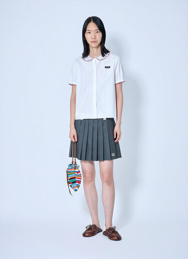LN-CC® - Miu Miu: Embroidered Poplin Shirt - White Miu Miu Embroidered Poplin Shirt White miu0265004
