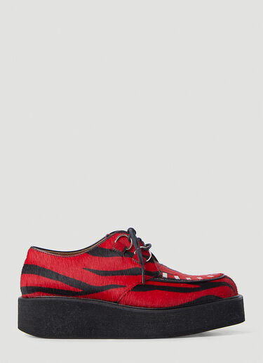 Marni 斑马纹厚底 Creeper 系带鞋 红 mni0245025