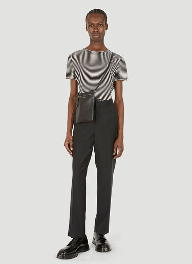 Saint Laurent Striped Logo T-Shirt Black sla0147009