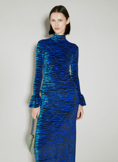Rabanne Velvet Zebra Print Top Black pac0253006
