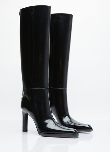 Saint Laurent Nina High Leather Boots Black sla0253057