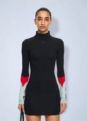 Off-White Lycra Collar Insert Mini Dress Black ofw0264050