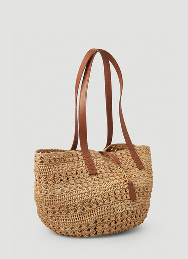 Saint Laurent Panier Raffia Tote Bag Beige sla0247161