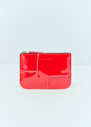 Comme des Garçons Wallet Reverse-Hem Zip Pouch Red cdw0356002