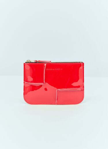 Comme des Garçons Wallet 리버스-헴 지퍼 파우치 레드 cdw0356002