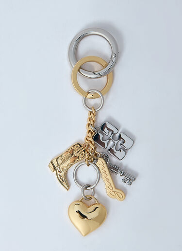 GANNI Bou Charm Keyring Gold gan0260029