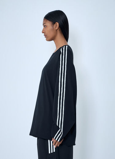 Y-3 Striped Shoulder Cotton T-Shirt Black yyy0364028