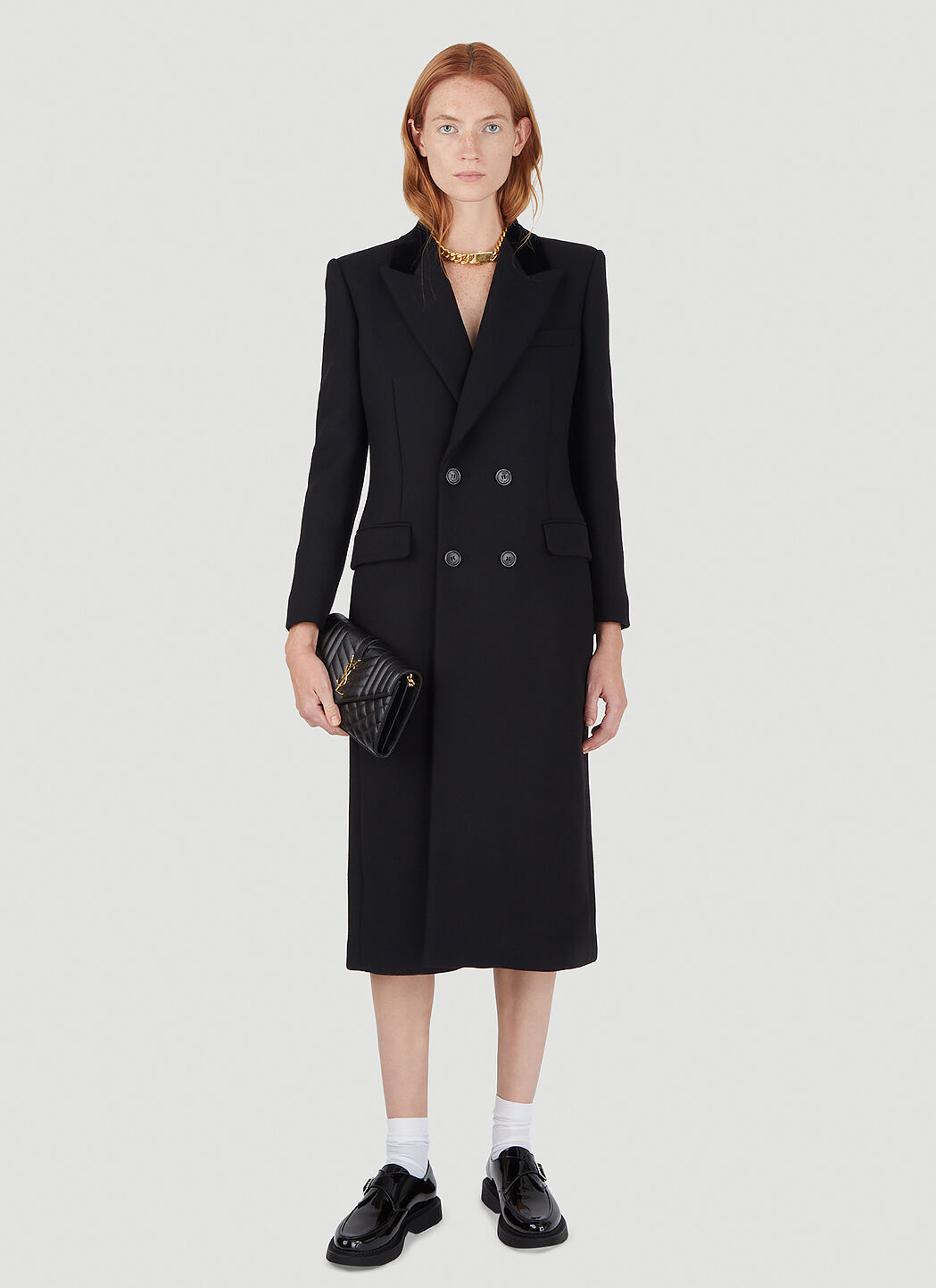 Guess twill wool double breasted button coat 2025