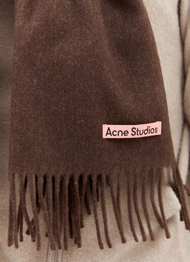 Acne Studios Oversized Fringe Wool Scarf Brown acn0157045