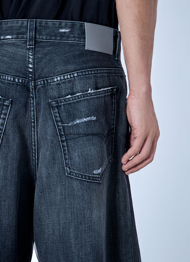 LN-CC® - Balenciaga: Pleated Baggy Jeans - Grey Balenciaga Pleated Baggy Jeans Grey bal0166010