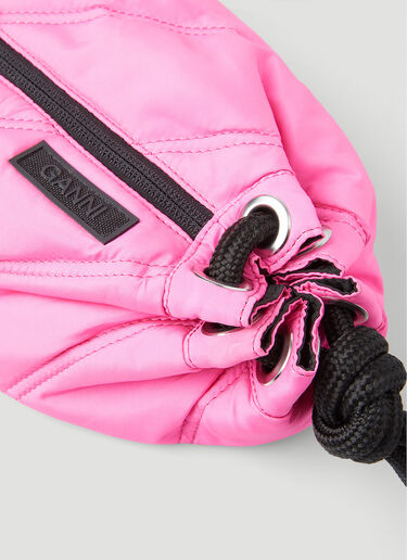 GANNI Quilted Tech Duffle Shoulder Bag Pink gan0251066