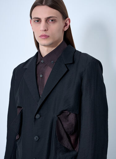 Yohji Yamamoto 挖剪单排扣西装外套  黑色 yoy0160004