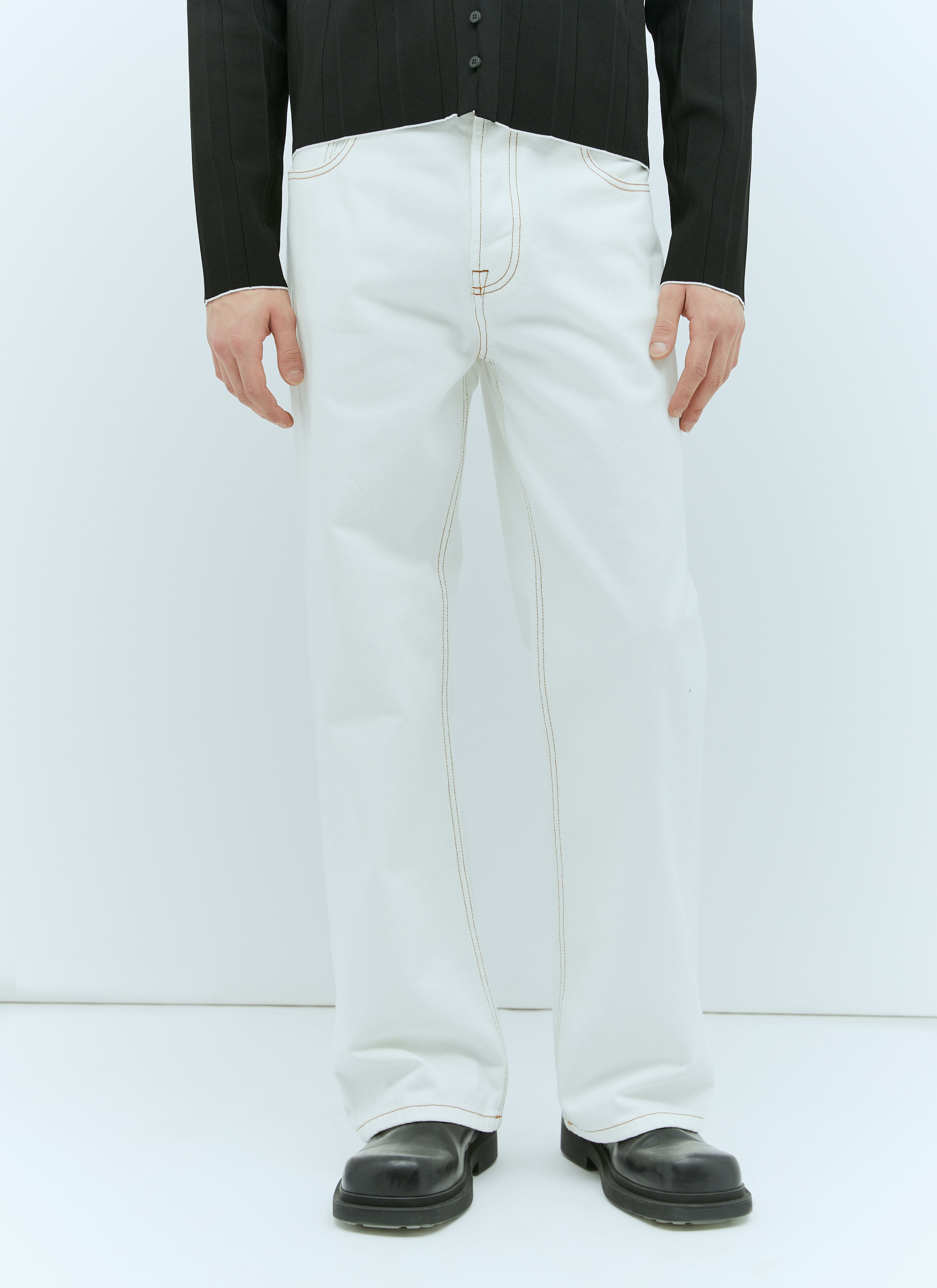 Jacquemus Le De-Nimes Large Jeans White jac0256011
