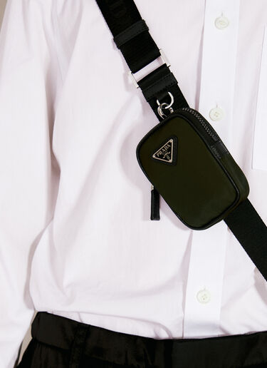 Re-Nylon And Saffiano Leather Crossbody Bag Prada Re-Nylon And Saffiano Leather Crossbody Bag Green pra0156021