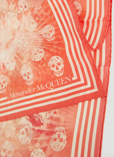 Alexander McQueen Sea Print Biker Skull Scarf Orange amq0247073
