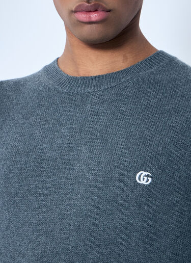 Gucci Logo Embroidered Sweater Grey guc0159038