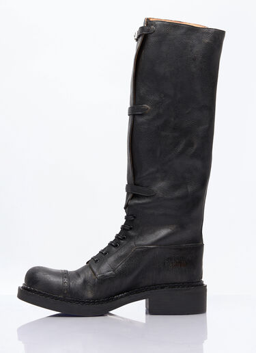 Miu Miu High Leather Boots Black miu0258041